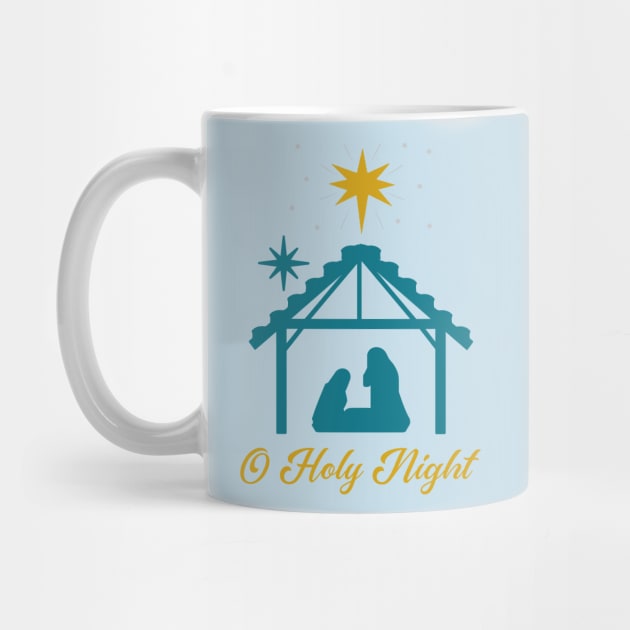 O Holy Night Nativity Scene by Space Cadet Tees